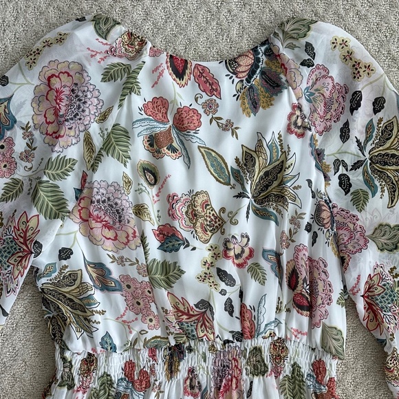 Maison Tara Floral Tiered Midi Dress Size 14W Wedding Party Feminine Flowy - Picture 10 of 16